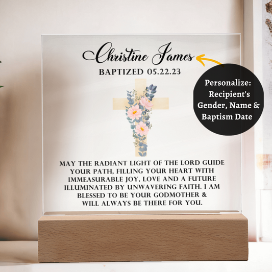 [Almost Sold Out] Personalized Baptism Acrylic Plaque From Godmother