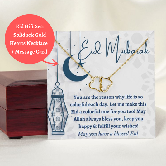 [Almost Sold Out] Eid Mubarak Gift - Double Hearts Necklace