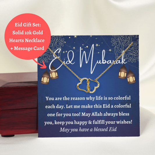 [Almost Sold Out] Eid Mubarak Gift - Double Hearts Necklace