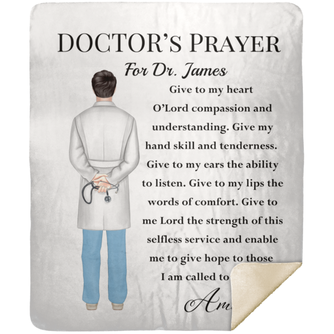 50% OFF SALE - DOCTOR'S PRAYER BLANKET - COZY FLEECE/PREMIUM SHERPA BLANKET