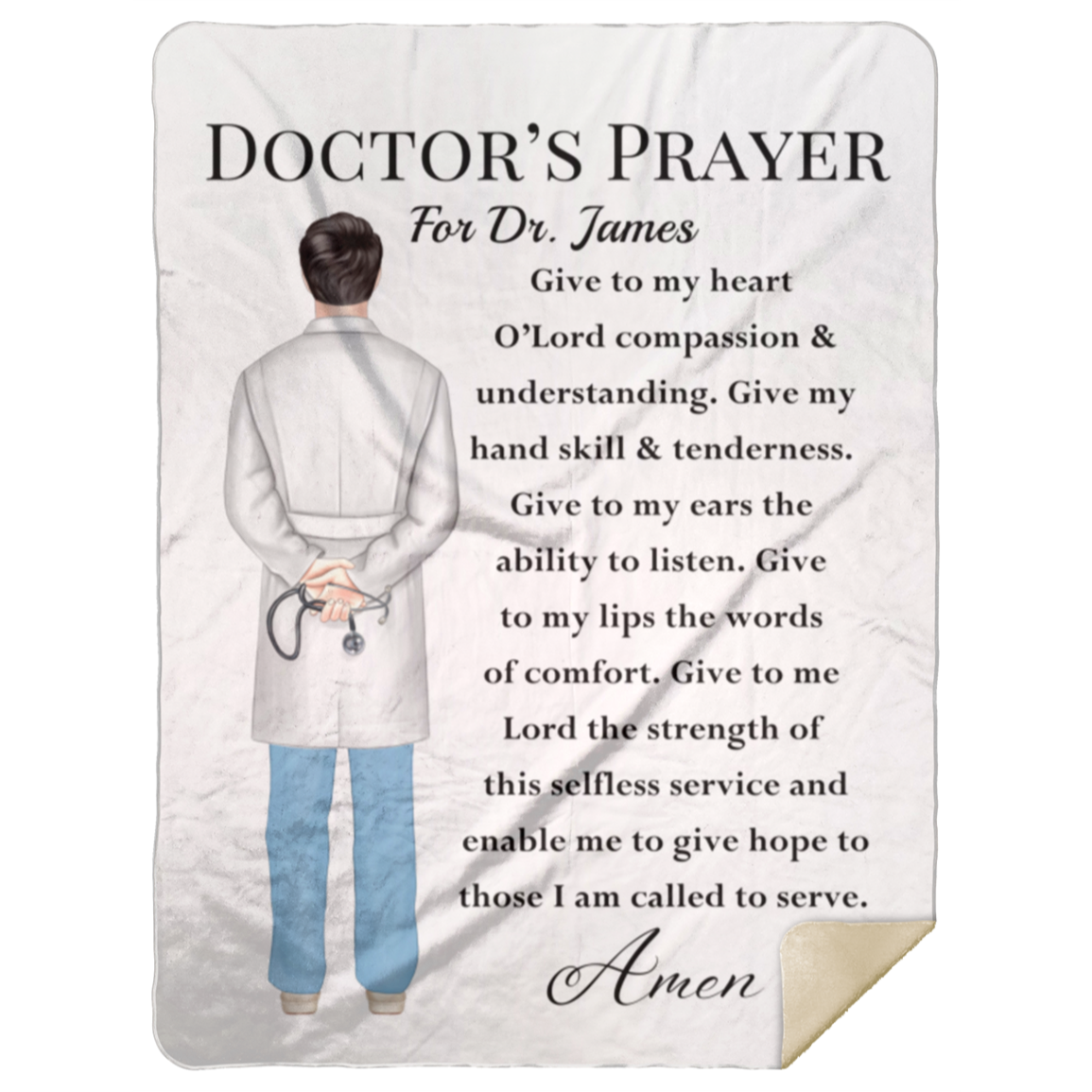 50% OFF SALE - DOCTOR'S PRAYER BLANKET - COZY FLEECE/PREMIUM SHERPA BLANKET