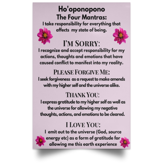 Ho'oponopono Satin Portrait Poster