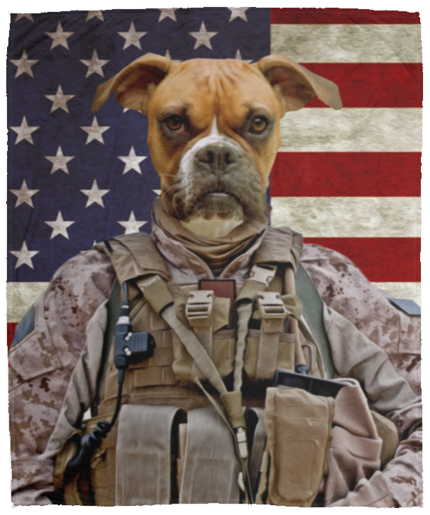 Personalized Dog Army Blanket