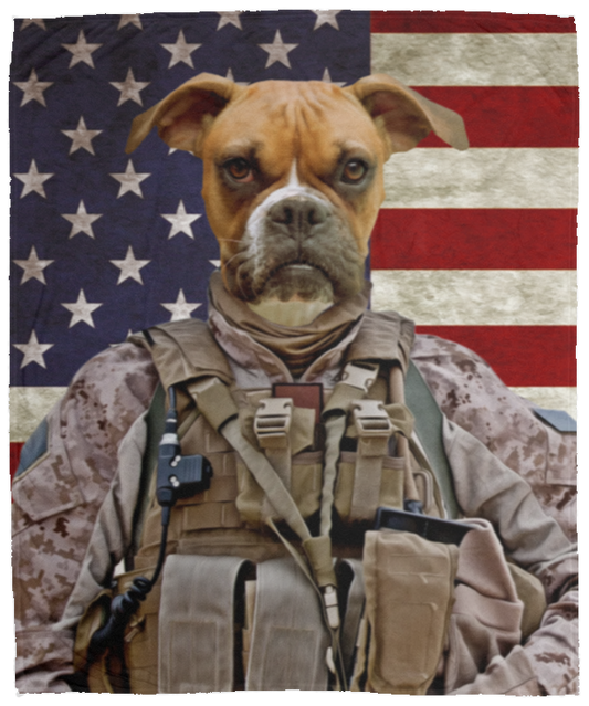 Personalized Dog Army Blanket