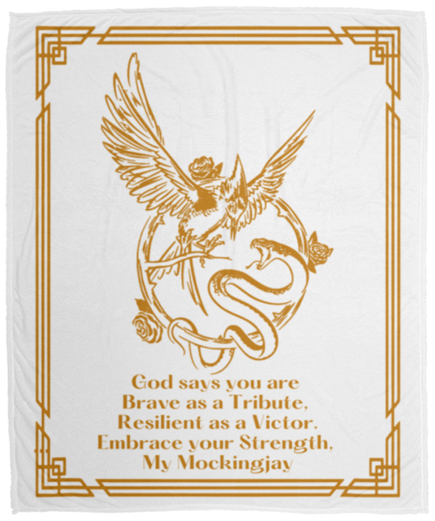 50% OFF SALE -MOCKINGJAY GOD SAYS YOU ARE - COZY FLEECE/PREMIUM SHERPA BLANKET