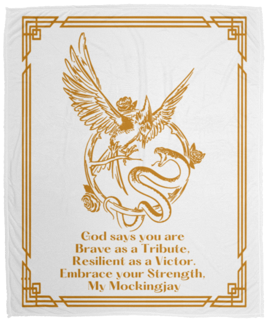 50% OFF SALE -MOCKINGJAY GOD SAYS YOU ARE - COZY FLEECE/PREMIUM SHERPA BLANKET