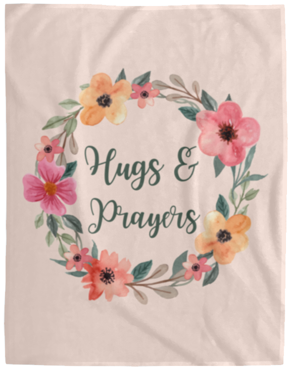 50% OFF SALE - HUGS AND PRAYERS BLANKET - COZY FLEECE/PREMIUM SHERPA BLANKET