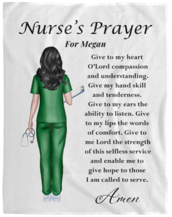 50% OFF SALE - CUSTOM NURSE'S PRAYER BLANKET - COZY FLEECE/PREMIUM SHERPA BLANKET