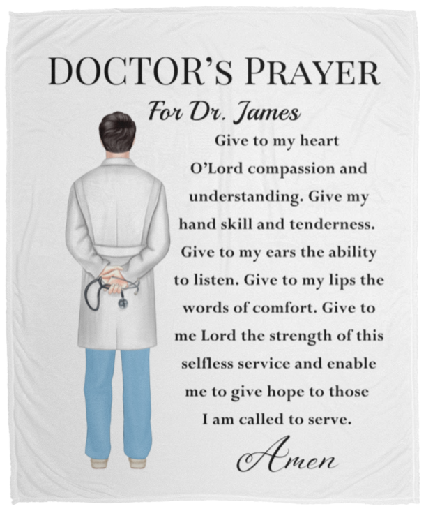 50% OFF SALE - DOCTOR'S PRAYER BLANKET - COZY FLEECE/PREMIUM SHERPA BLANKET