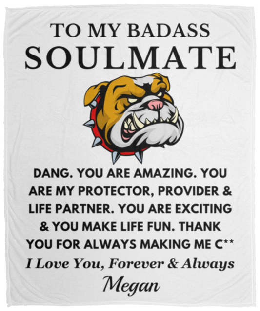 Almost Sold Out - Soulmate Bulldog White Blanket