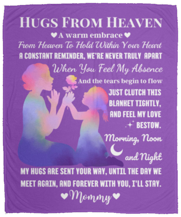 50% OFF SALE - HUGS FROM HEAVEN MOM AND DAUGHTER BLANKET - COZY FLEECE/PREMIUM SHERPA BLANKET