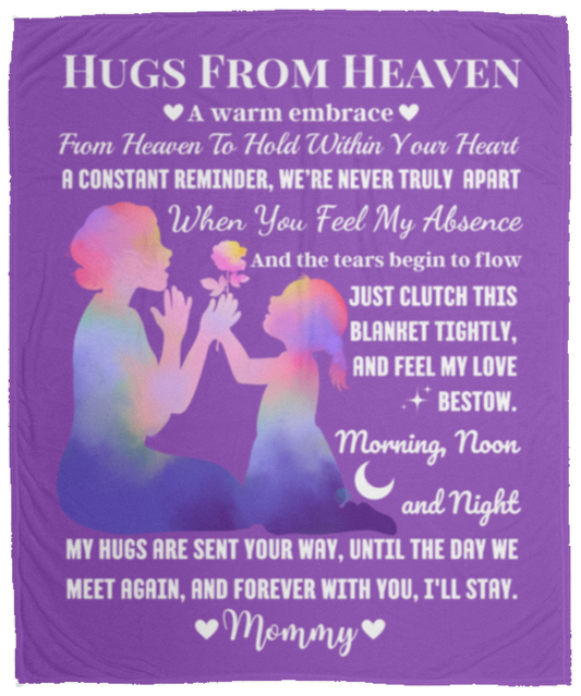 50% OFF SALE - HUGS FROM HEAVEN MOM AND DAUGHTER BLANKET - COZY FLEECE/PREMIUM SHERPA BLANKET