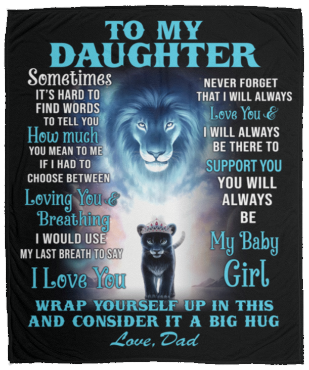 [ALMOST SOLD OUT] 50 % OFF  - TO MY DAUGHTER NEW LION BLANKET FROM DAD