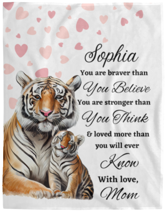 50% OFF SALE - TIGER MOM AND BABY BLANKET - COZY FLEECE/PREMIUM SHERPA BLANKET