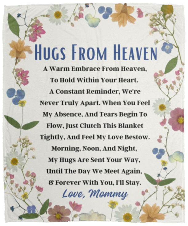 50% OFF SALE - HUGS FROM HEAVEN FLORAL BLANKET - COZY FLEECE/PREMIUM SHERPA BLANKET