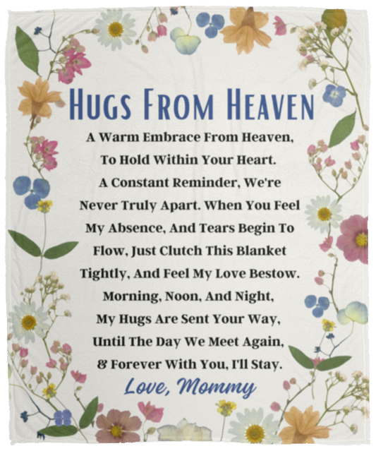 50% OFF SALE - HUGS FROM HEAVEN FLORAL BLANKET - COZY FLEECE/PREMIUM SHERPA BLANKET