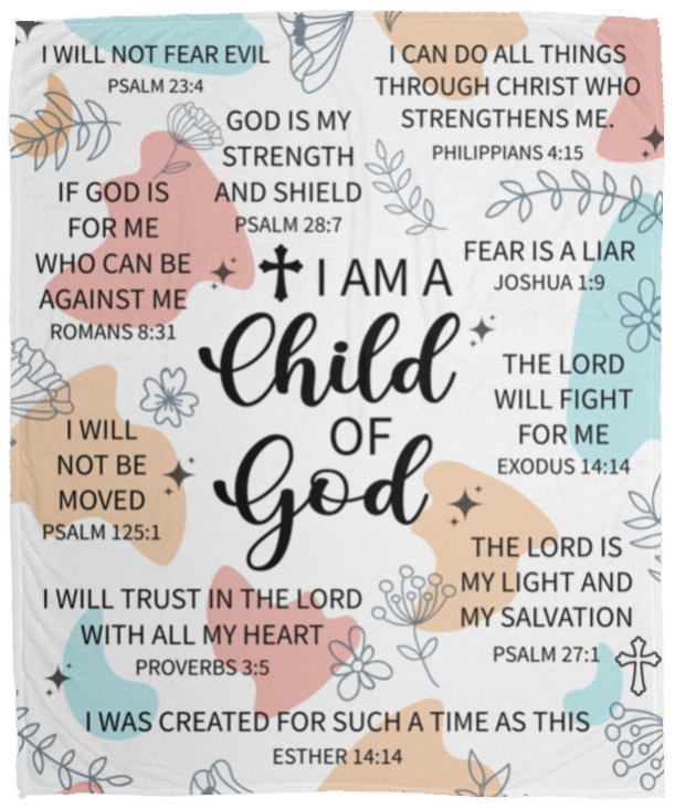 50% OFF SALE - I AM A CHILD OF GOD - COZY FLEECE/PREMIUM SHERPA BLANKET