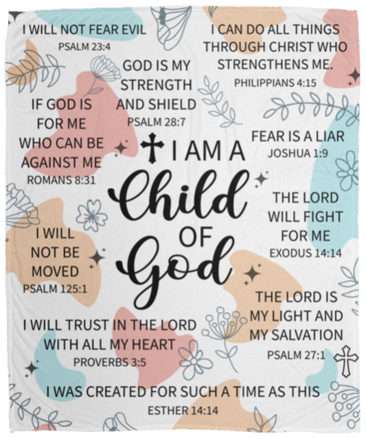 50% OFF SALE - I AM A CHILD OF GOD - COZY FLEECE/PREMIUM SHERPA BLANKET