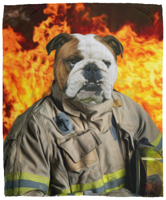 Personalized Dog Firefighter Blanket