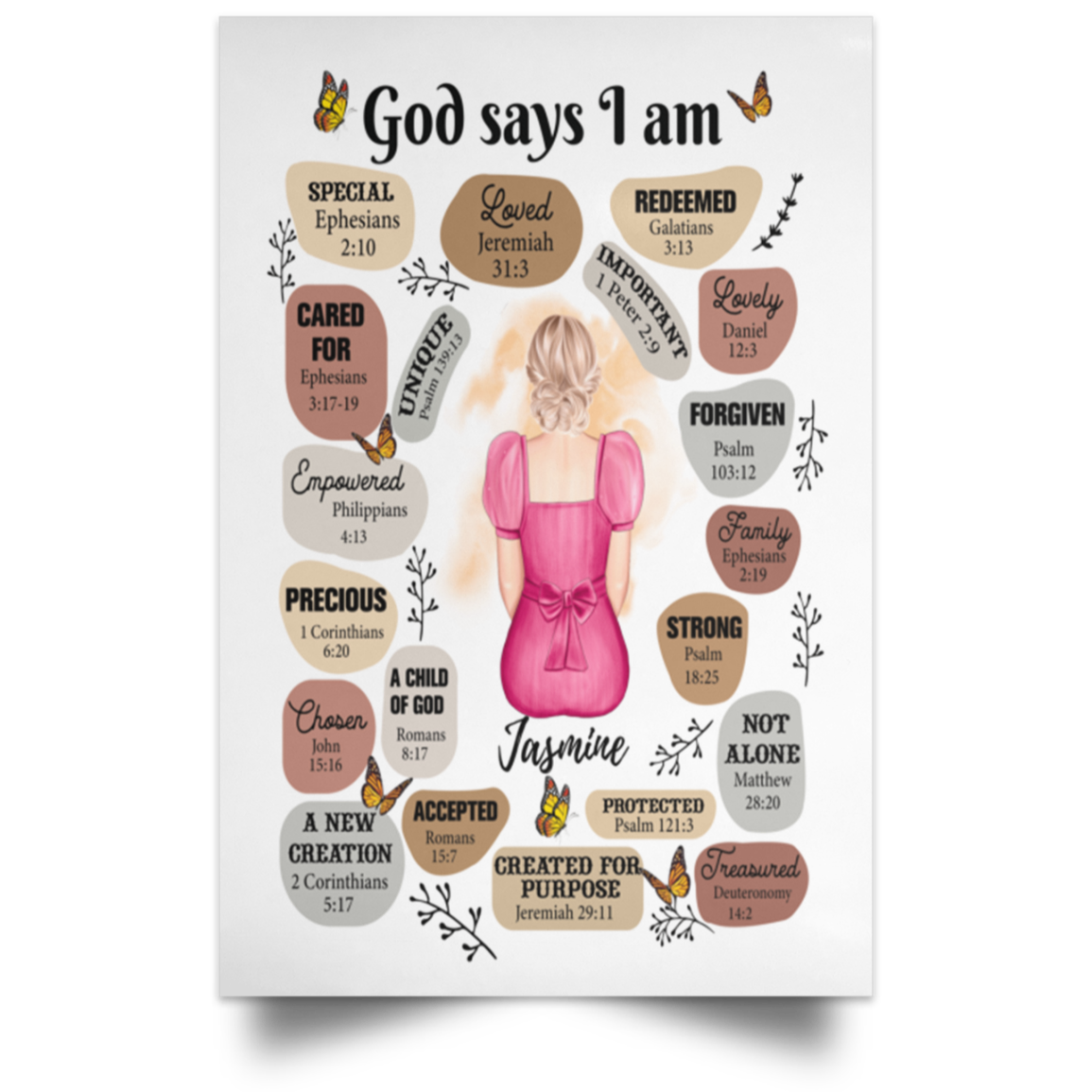 Almost Sold Out -  God Says I Am  Satin Portrait Poster