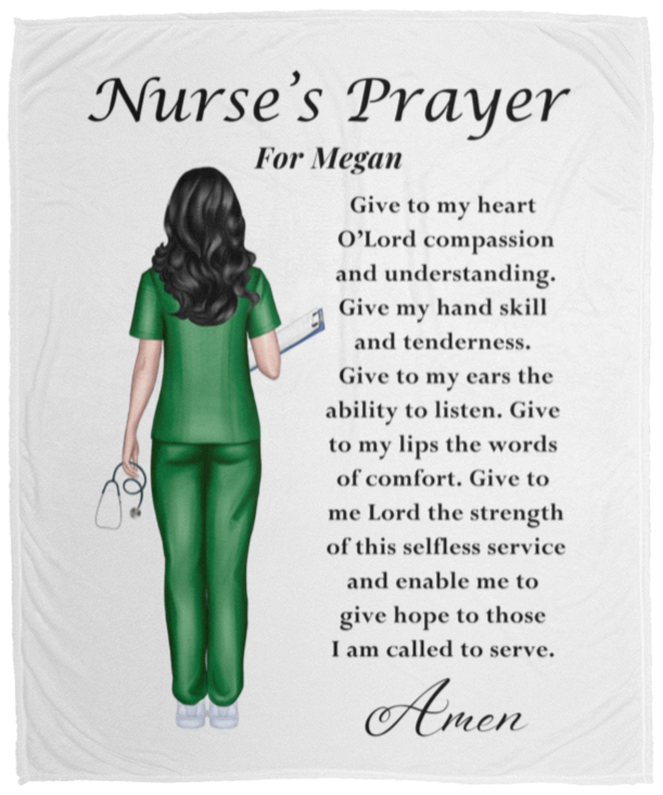 50% OFF SALE - CUSTOM NURSE'S PRAYER BLANKET - COZY FLEECE/PREMIUM SHERPA BLANKET