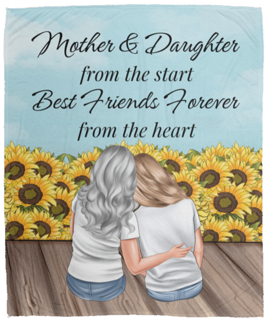 50% OFF SALE - PERSONALIZED MOTHER AND DAUGHTER - COZY FLEECE/PREMIUM SHERPA BLANKET