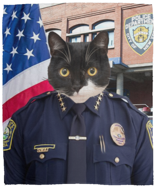 Personalized Cat Police Blanket
