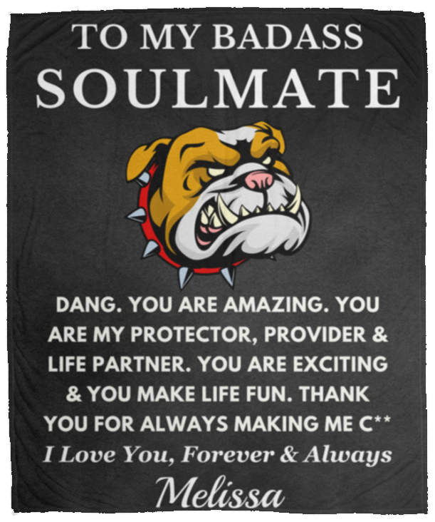 Almost Sold Out - Soulmate Bulldog Black Blanket