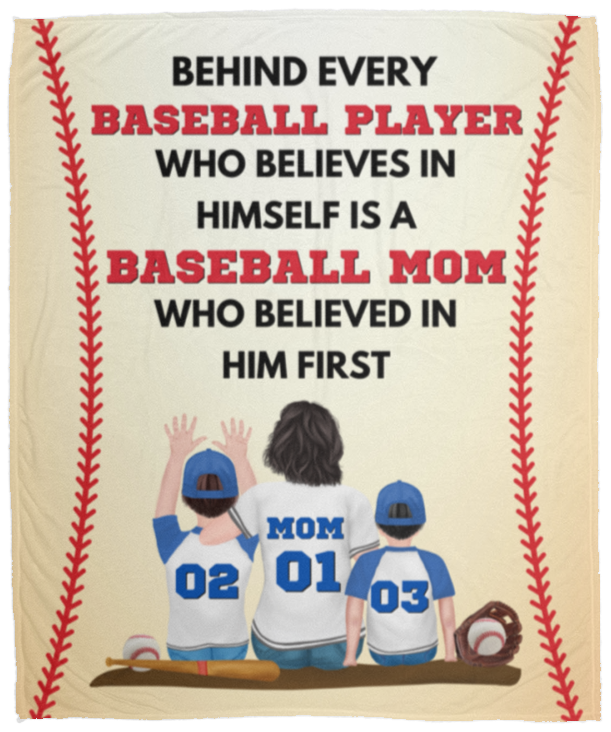 50% OFF SALE - BASEBALL MOM BLANKET - COZY FLEECE/PREMIUM SHERPA BLANKET