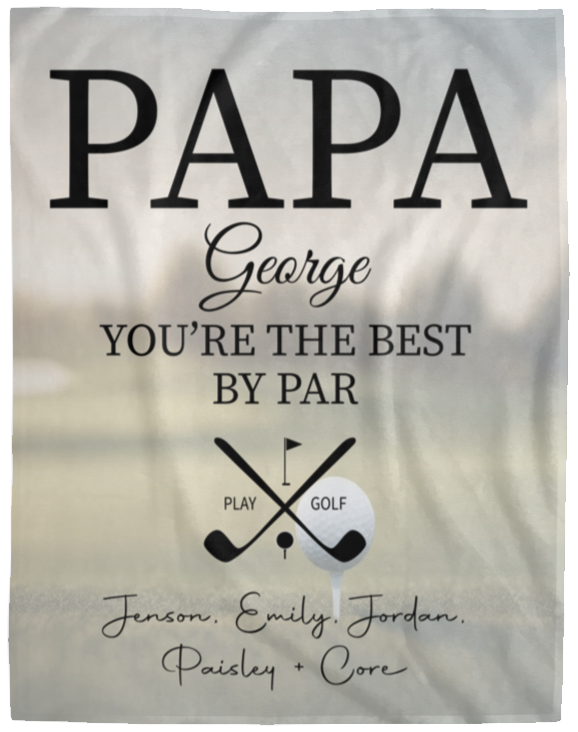 50% OFF SALE -PERSONALIZED PAPA / GRANDPA BLANKET - COZY FLEECE/PREMIUM SHERPA BLANKET