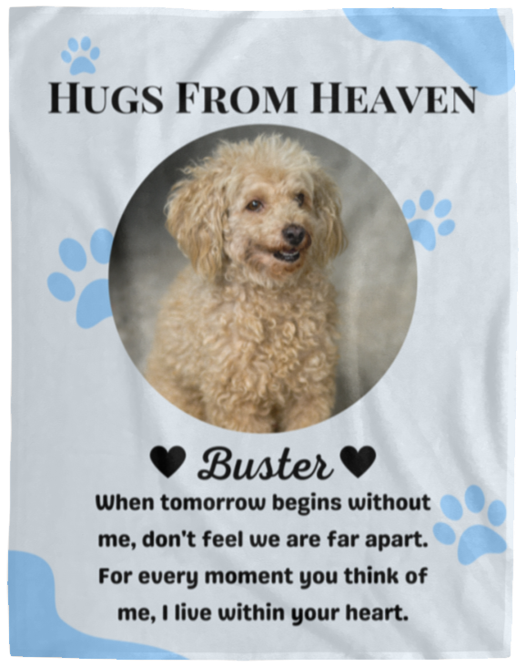 50% OFF SALE - HUGS FROM HEAVEN DOG BLANKET - COZY FLEECE/PREMIUM SHERPA BLANKET