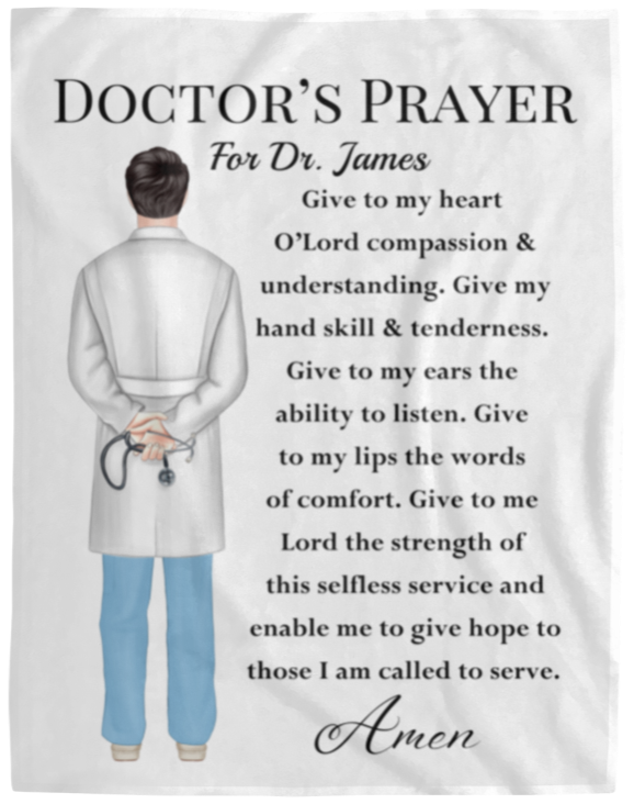 50% OFF SALE - DOCTOR'S PRAYER BLANKET - COZY FLEECE/PREMIUM SHERPA BLANKET