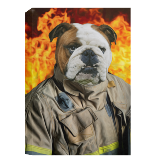 Dog Firefighter - CANPO15 Deluxe Portrait Canvas 1.5in Frame