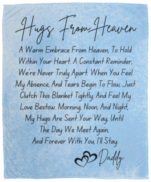 50% OFF SALE - HUGS FROM HEAVEN DAD BLANKET - COZY FLEECE/PREMIUM SHERPA BLANKET