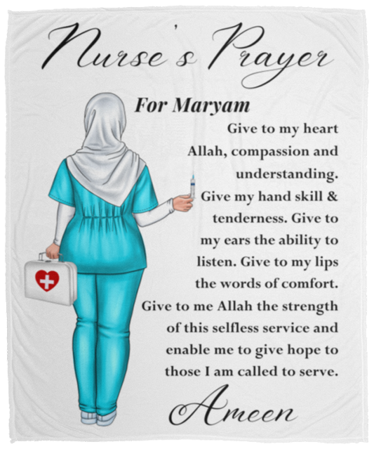 50% OFF SALE -MUSLIM NURSE PRAYER BLANKET - COZY FLEECE/PREMIUM SHERPA BLANKET