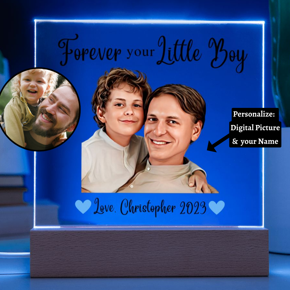 [Almost Sold Out] Forever Your Little Boy - Personalized Acrylic Plaque With A Custom Digital Illustration