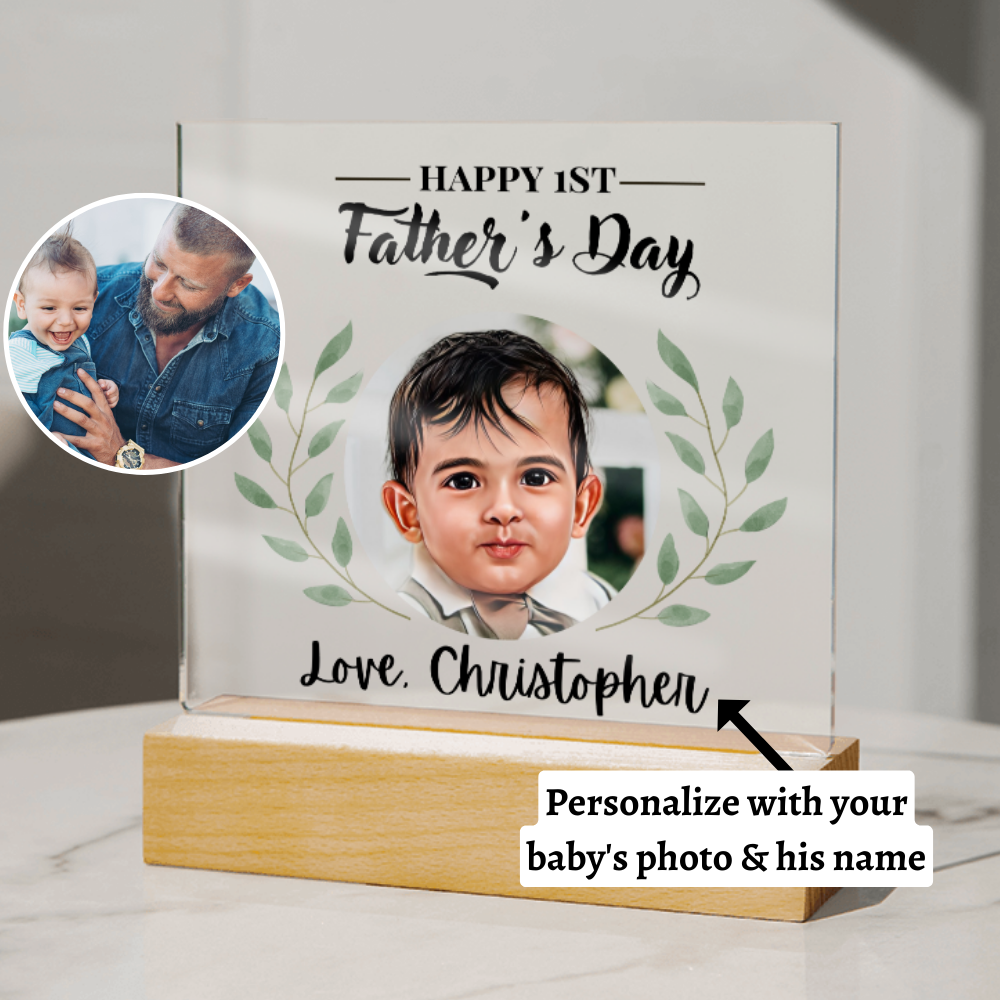 [Almost Sold Out] Personalized First Father's Day Acrylic Plaque From Baby Boy