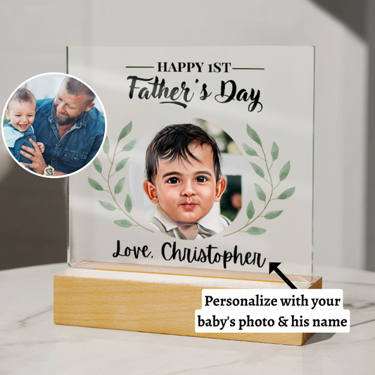 [Almost Sold Out] Personalized First Father's Day Acrylic Plaque From Baby Boy