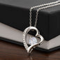 Red Heart Rose Box with Forever Love Necklace