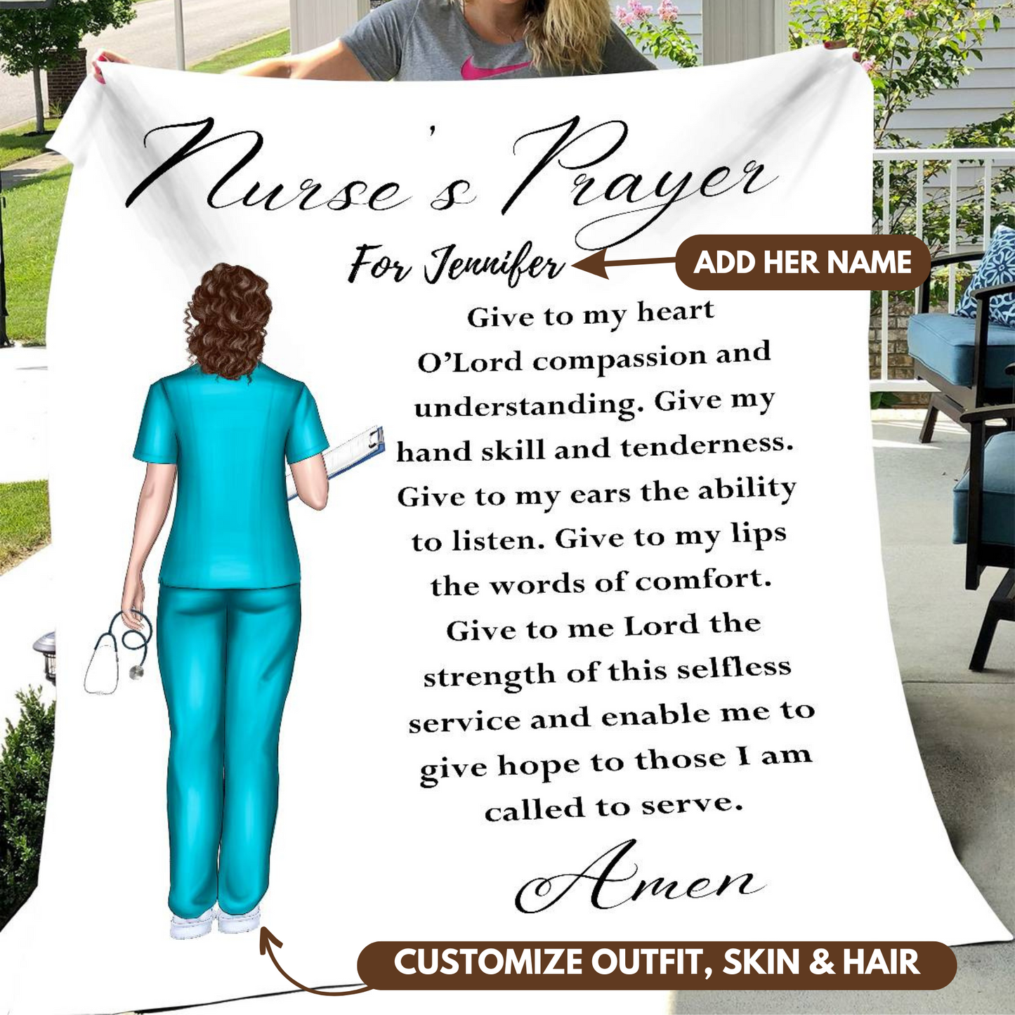 Personalized Nursing Student Gift Blanket, Custom RN Gift, Registered Nurse Gift, RN Graduation Gift, Christmas Gift For Nurse, Nurse Christmas Gift