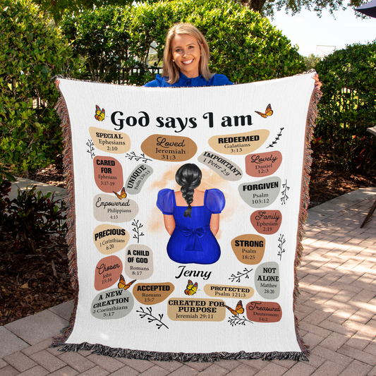 Already Sold Out - God Says I Am Heirloom Woven Blanket