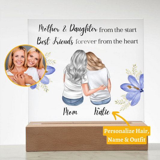 Personalized Mother & Daughter Plaque - Best Friends Forever From The Heart