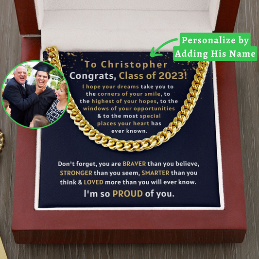 [Almost Sold Out] Congrats, Class of 2023 - Cuban Link Chain Necklace