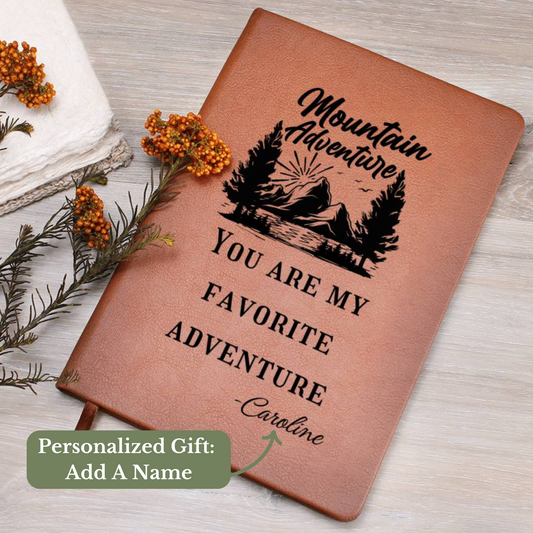 [Almost Sold Out] Personalized Mountain Adventure Graphic Leather Journal