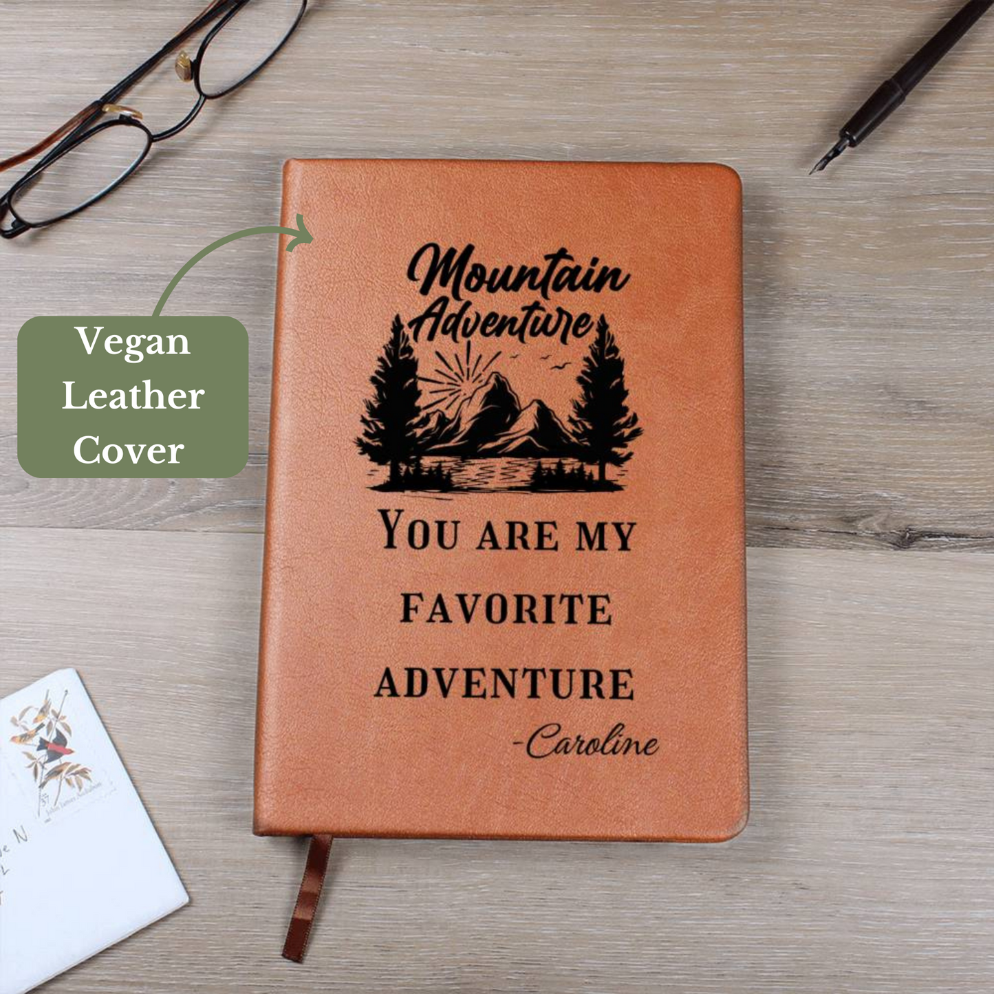 [Almost Sold Out] Personalized Mountain Adventure Graphic Leather Journal