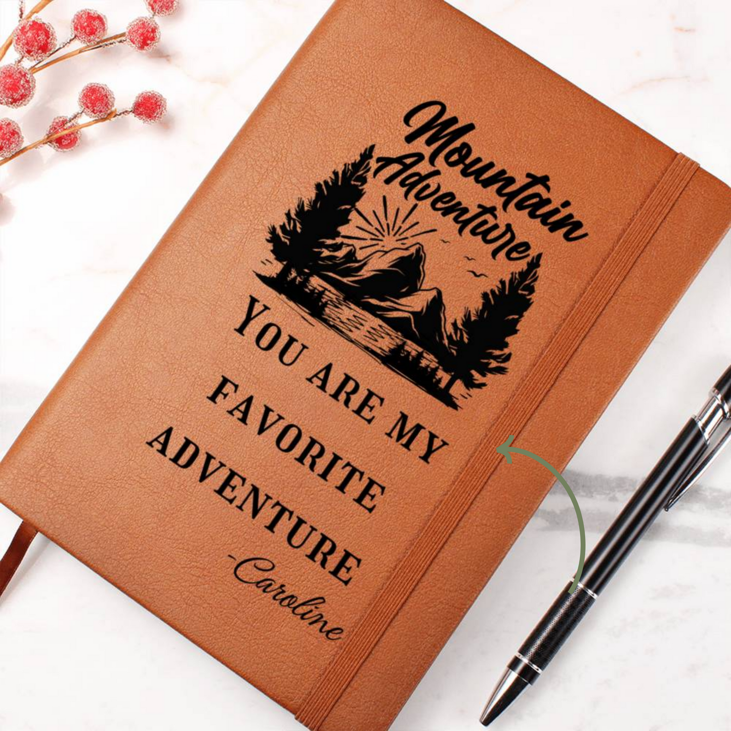 [Almost Sold Out] Personalized Mountain Adventure Graphic Leather Journal