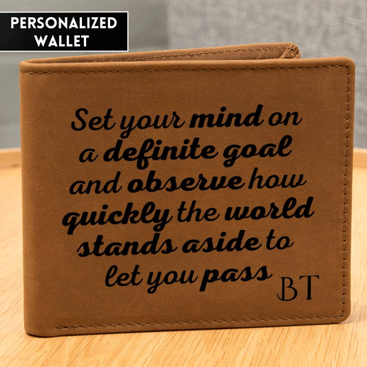 [Almost Sold Out] Personalized Set Your Mind To A Goal - Gender Neutral Leather Wallet