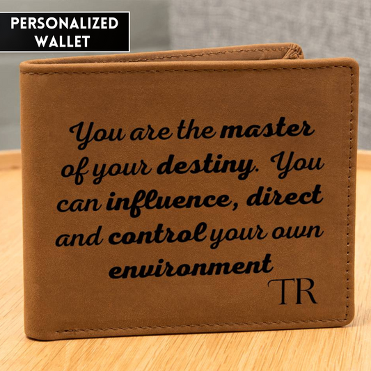 [Almost Sold Out] Personalized You Are The Master Of Your Destiny - Gender Neutral Leather Wallet