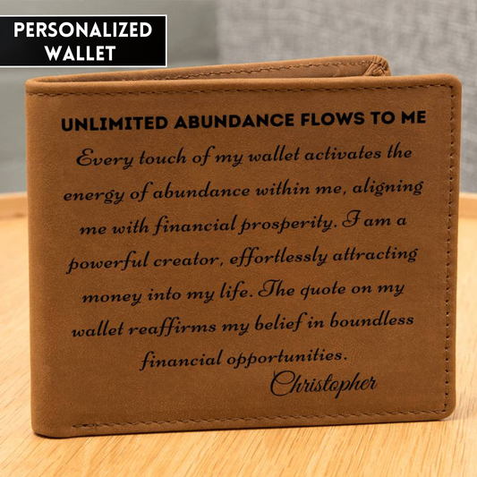 [Almost Sold Out] Personalized Abundance Flows To Me Leather Wallet