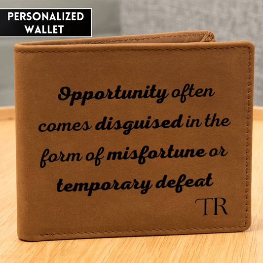 [Almost Sold Out] Personalized Opportunity Comes Disguised - Gender Neutral Leather Wallet